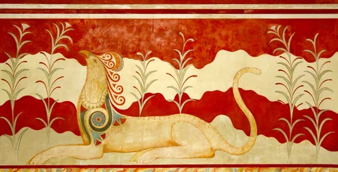 Griffin de frente para o trono, Throne Room, Knossos, Creta 1550-1450 aC